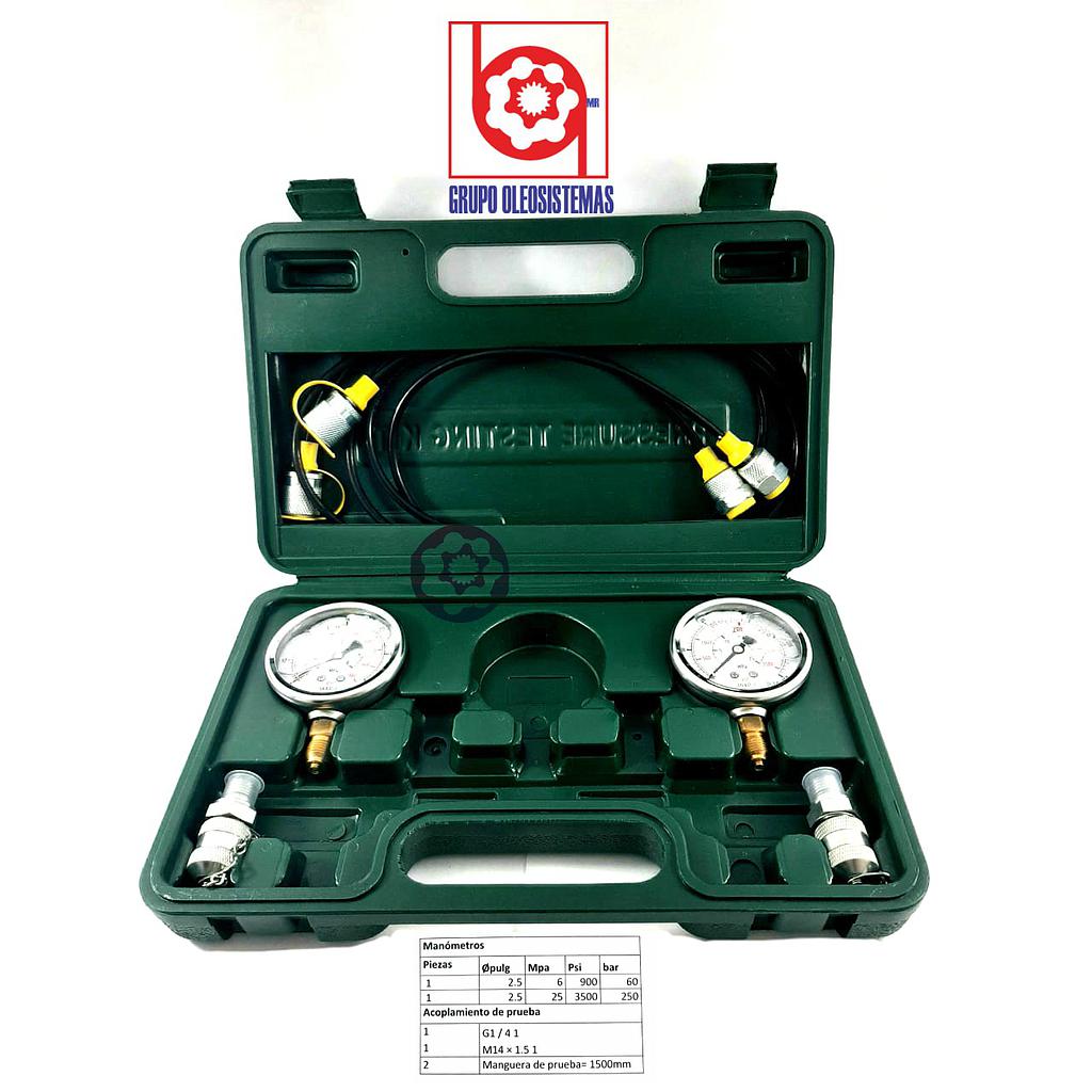 KIT DE PRUEBA PARA MEDIR PRESION GDTK-25 (2 MANOMETROS)