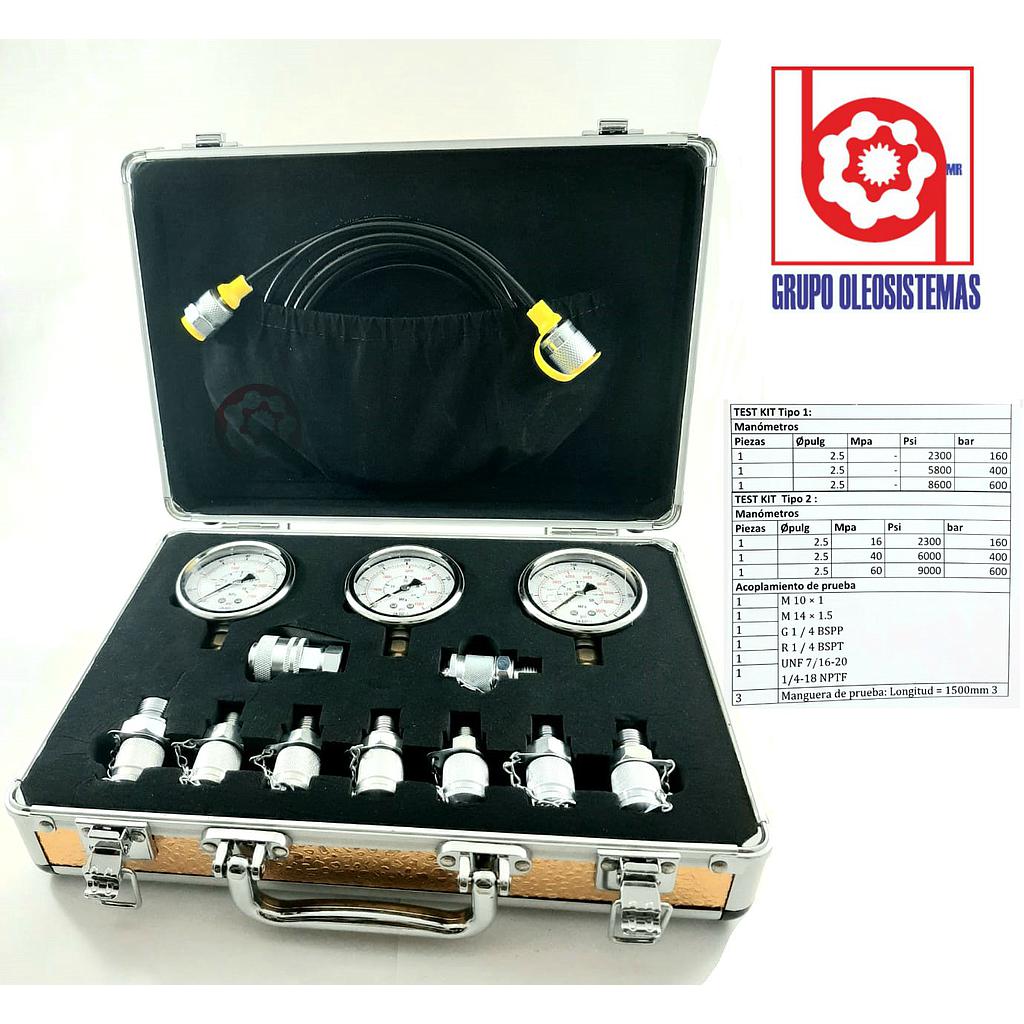 KIT DE PRUEBA PARA MEDIR PRESION GDTK-70 (4 MANOMETROS)