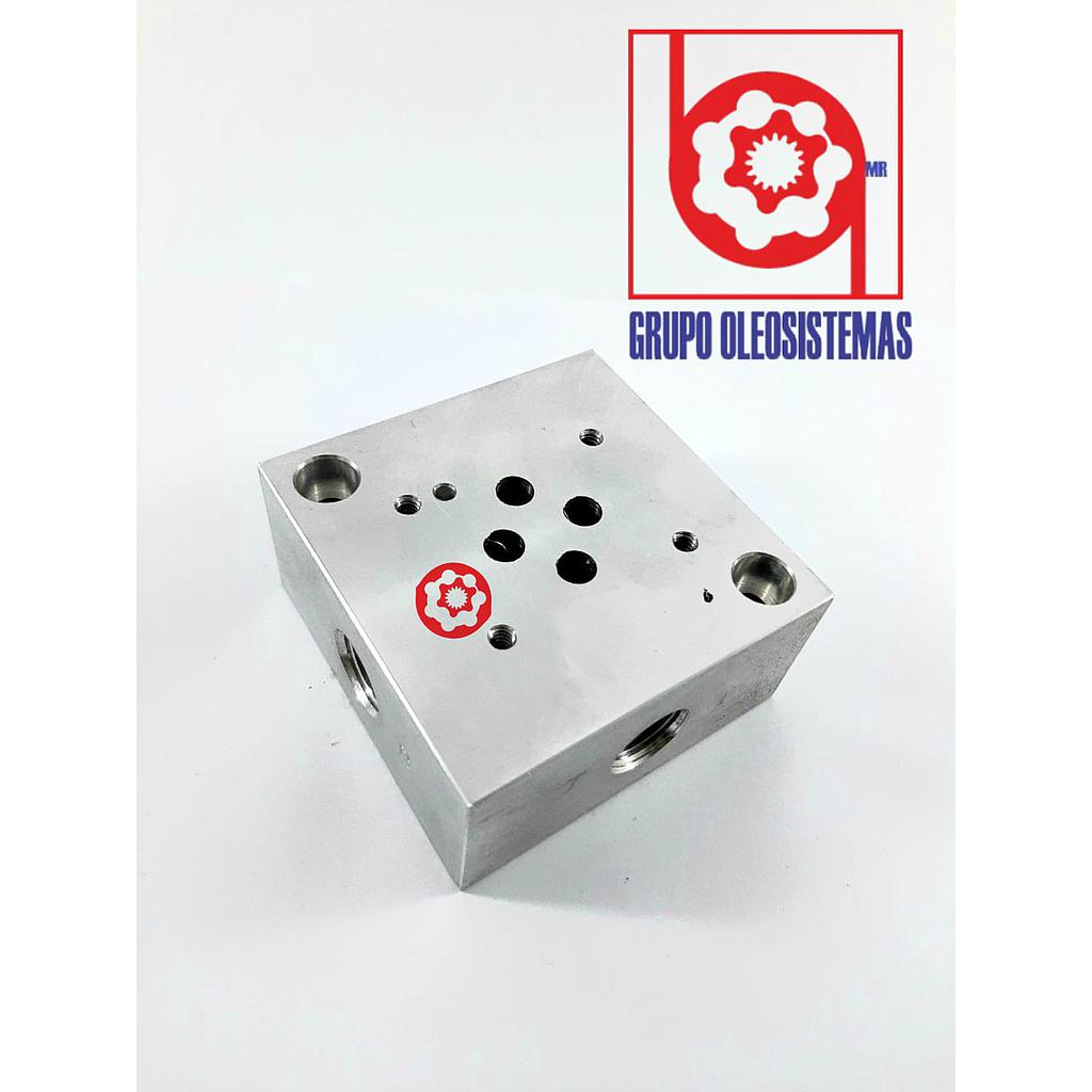 PLACA BASE CETOP 03 PARKER PUERTOS DE 3/8 NPT LATERALES