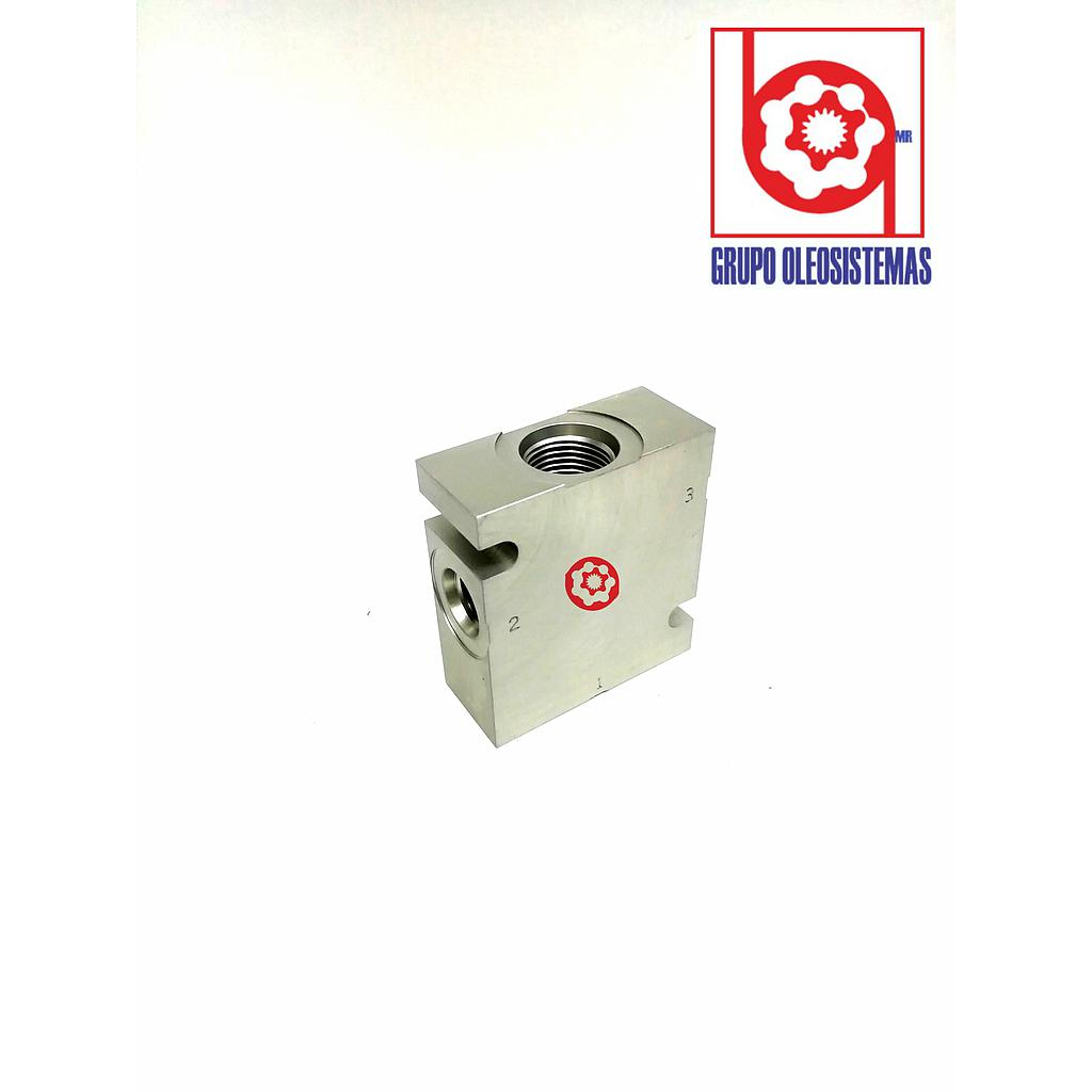 CUERPO PARKER P/VALVULA 3/8 3VIAS ALUMINIO    
