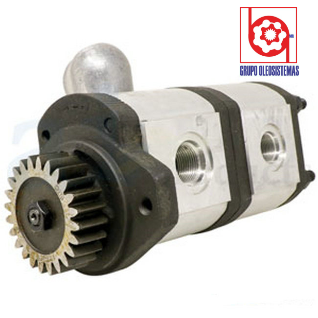 BOMBA DE ENGRANES DOBLE JOHN DEERE CON TUBO COMPARTIDO EN SUCCION 