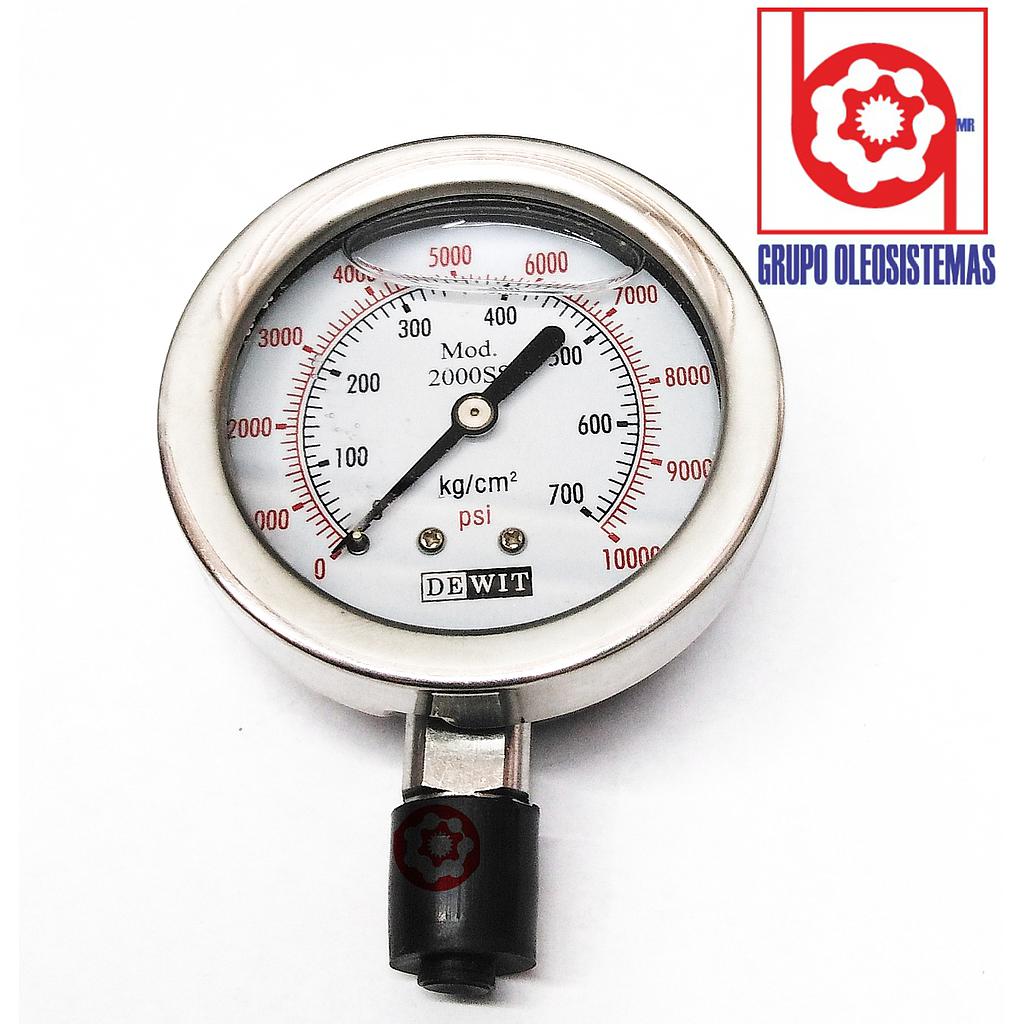 MANOMETRO 0 A 700 KG CARATULA DE 2-1/2" INFERIOR 1/4 NPT