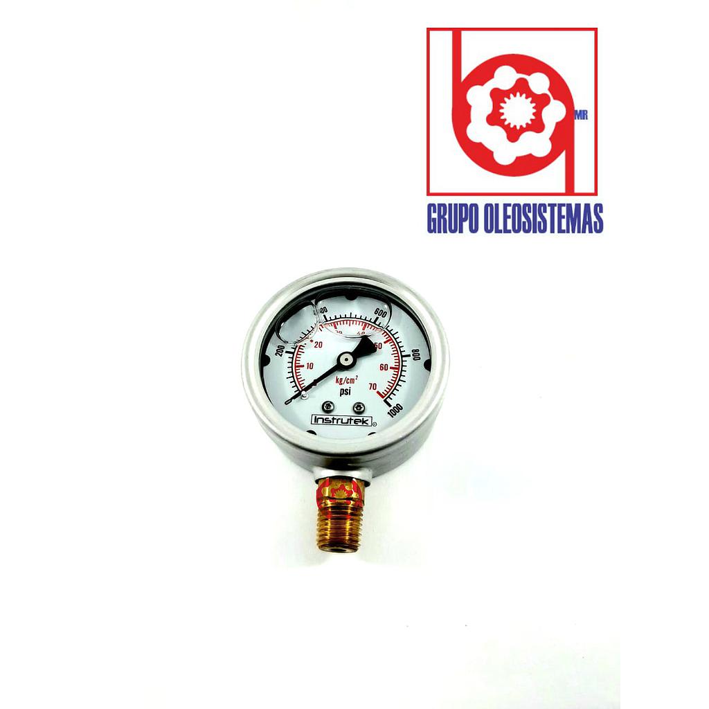 MANOMETRO 0 A 1.000 PSI CARATULA 2-1/2" INFERIOR