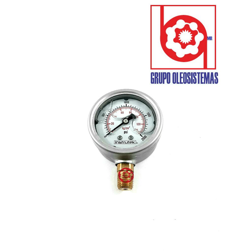 MANOMETRO 0 A 200 PSI CARTULA 2-1/2" INFERIOR