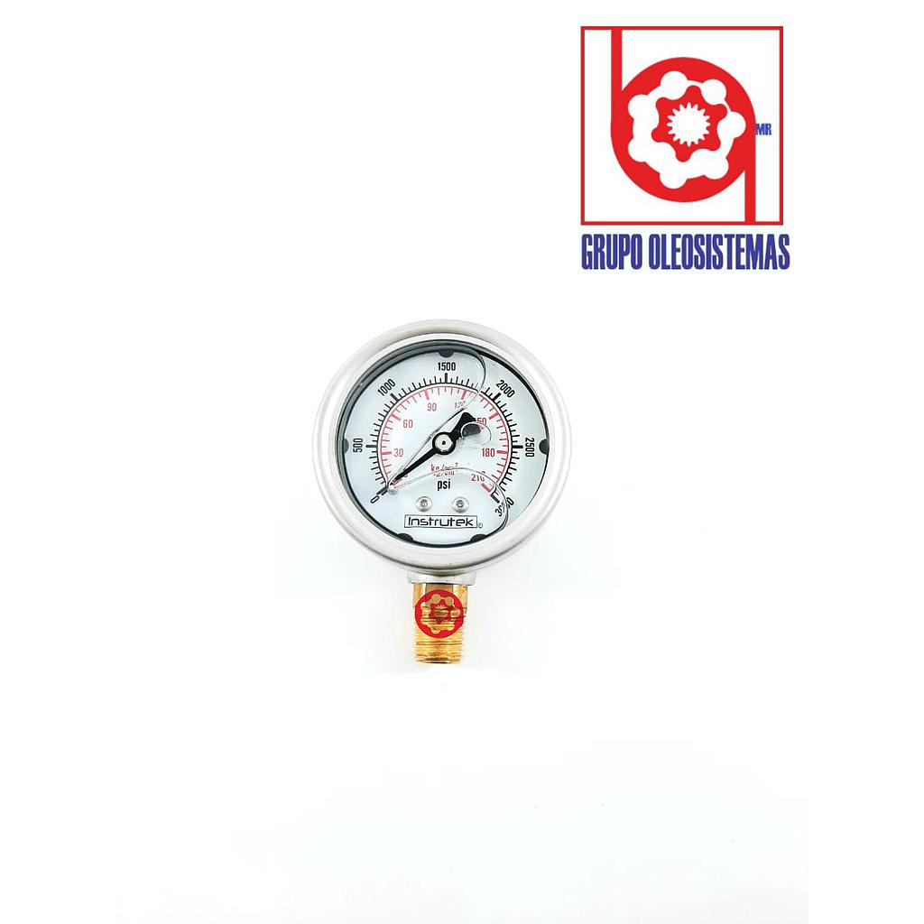 MANOMETRO 0 A 600 PSI CARATULA 2-1/2" INFERIOR