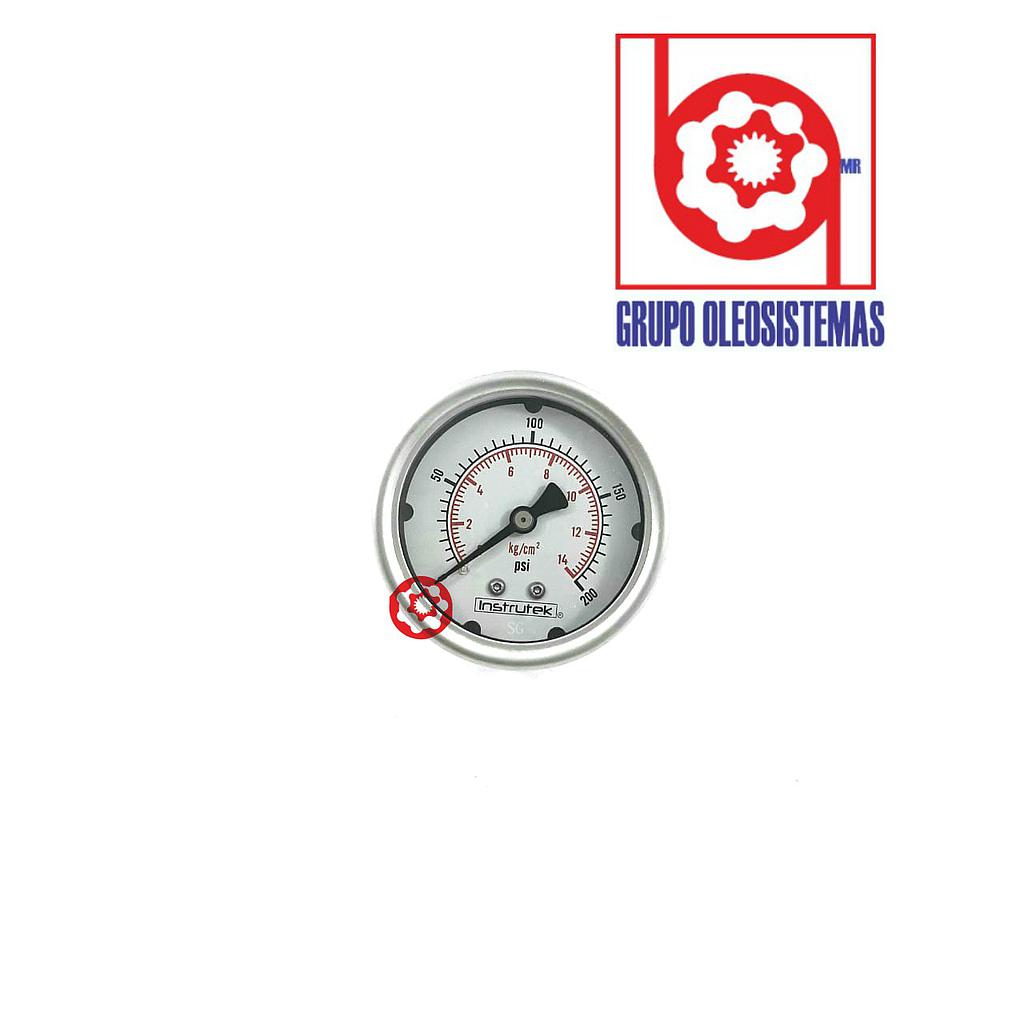 MANOMETRO 0 A 200 PSI CARATULA 2-1/2