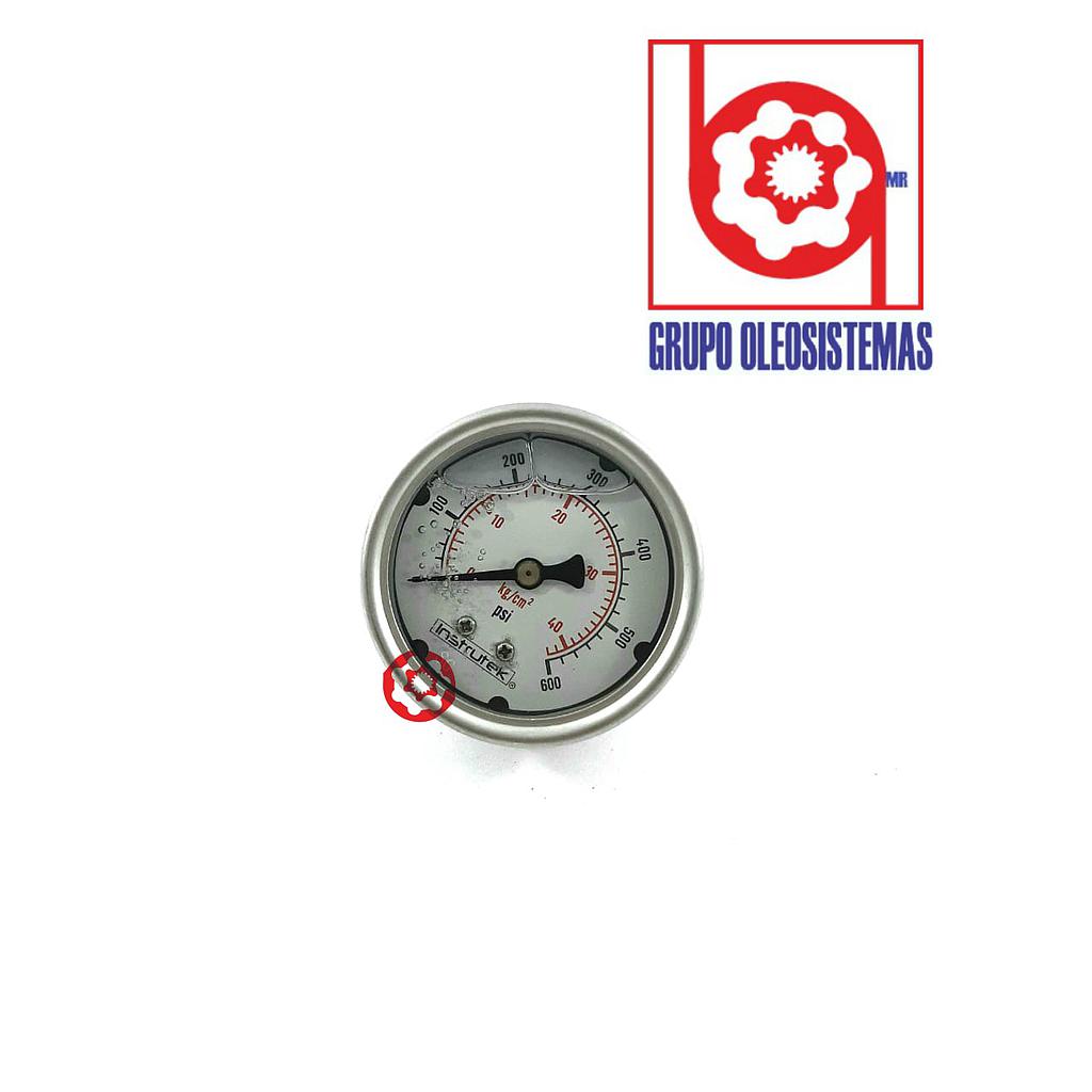 MANOMETRO 0 A 600 PSI CARATULA 2-1/2" POSTERIOR