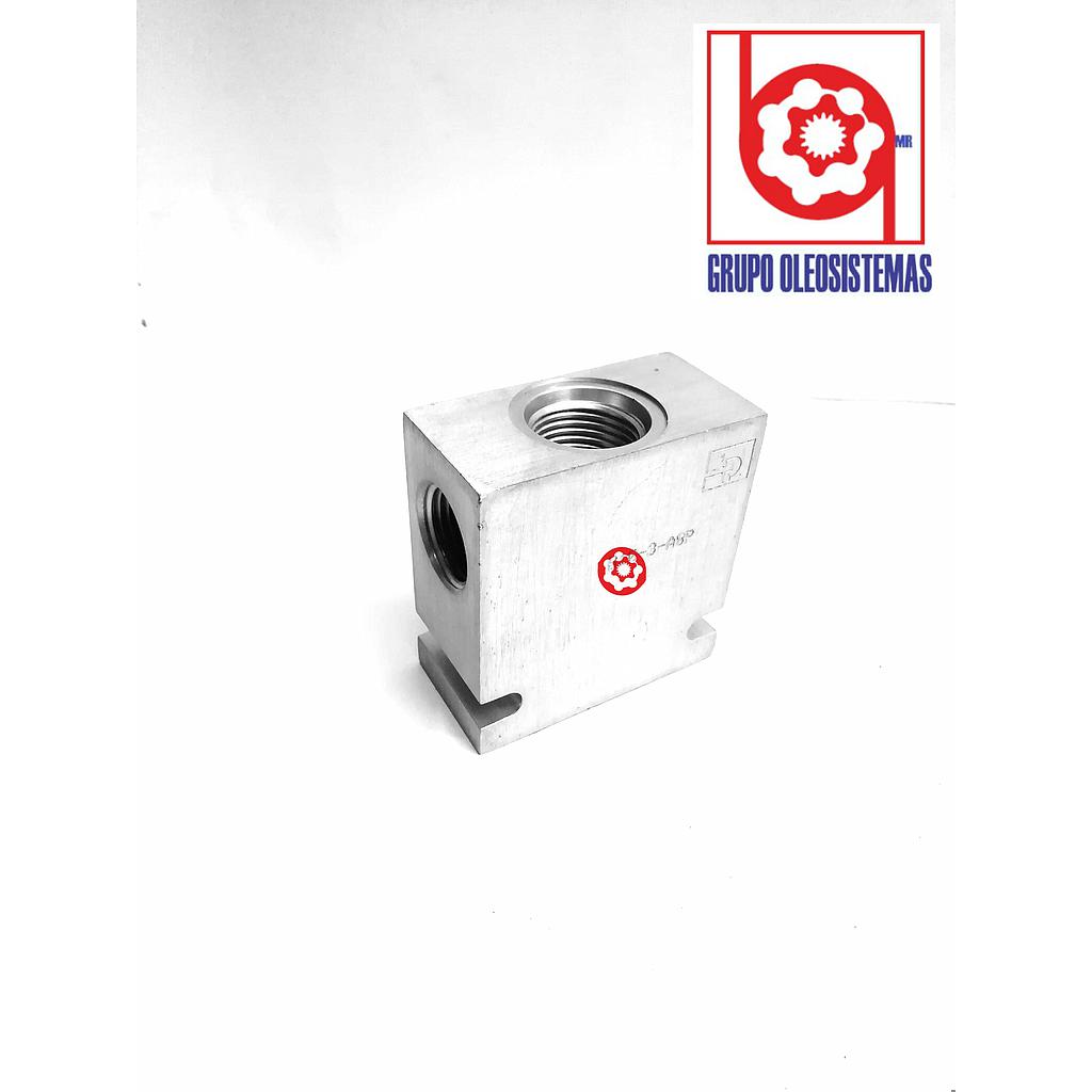 CUERPO PARKER P/VALVULA 7/8-12" ROSCA 3 VIAS ALUMINIO